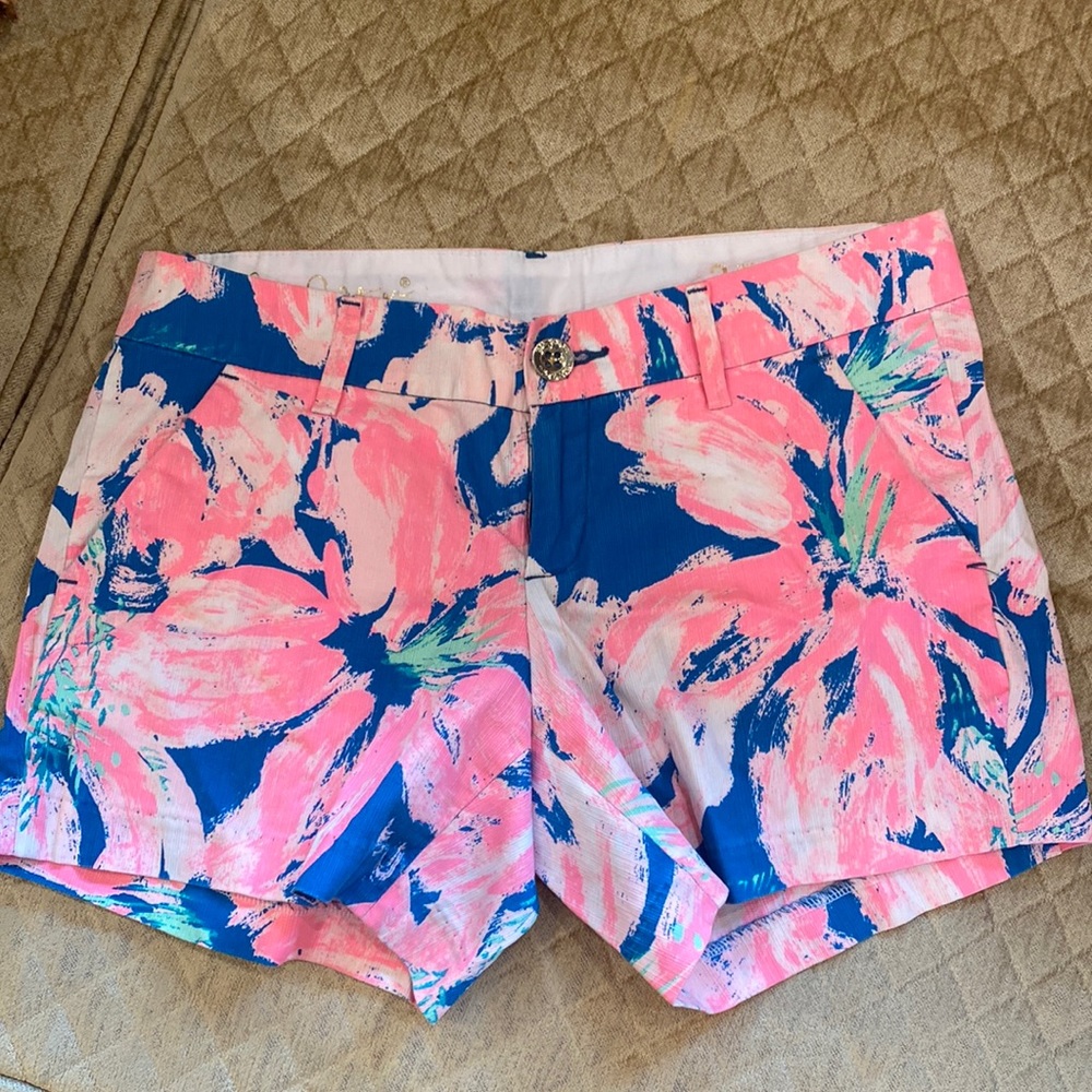 Lilly Pulitzer size 2 Hot Pink Royal Blue Green Callahan Shorts